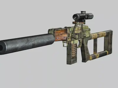 Sniper Denel 11NTW-20 Low-Poly 3D Model Low-poly 3D model purchase