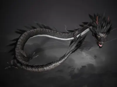 Chinese dragon loong  Low-poly 3D model