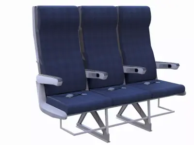 Airline Seat Low-poly 3D model