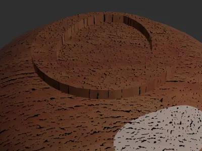 Bowl in ancient style dark wood dirty with oil on surface Low-poly 3D model