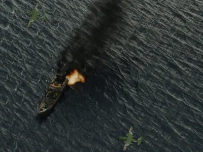 sinking of the German ship Karlsruhe by Soviet  in the Baltic 3D model