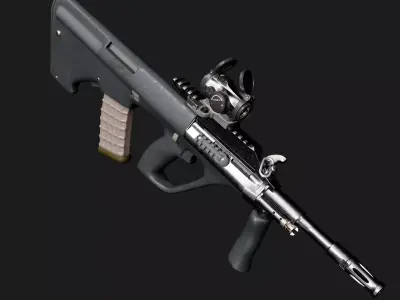 Steyr AUG A3 M1 with Aimpoint CompM4 Low Poly Weapon Low-poly 3D model