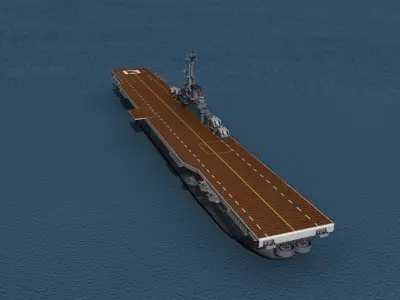 Essex Class Aircraft Carrier CV-13 USS Franklin 3D model