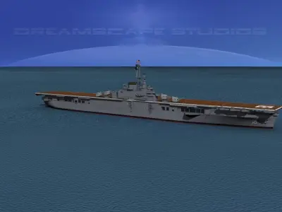Essex Class Aircraft Carrier CV-18 USS Wasp 3D model