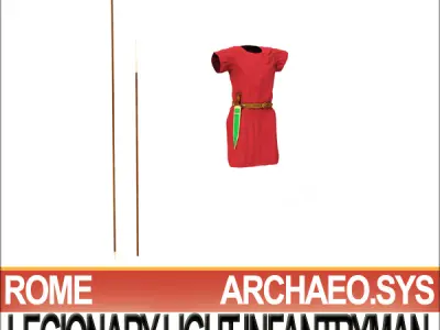 Ancient Rome Light Infantryman 4 BC Props 3D model