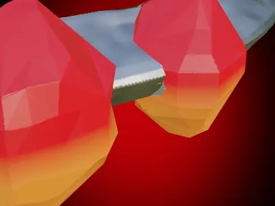 Stylized throwing disc with fire crystals PBR low-poly Low-poly 3D model