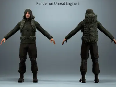 Survivalist Jack Low-poly 3D model