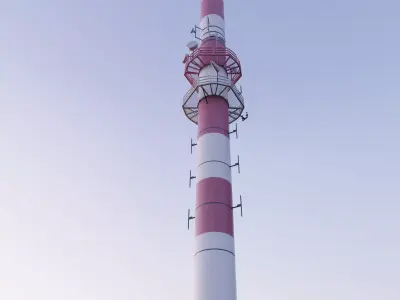 Military Transmission Mast Signalberg Damme Lower Saxony Germany Low-poly 3D model