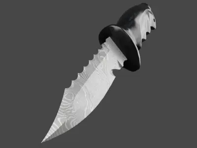 Damascus knife Free low-poly 3D model