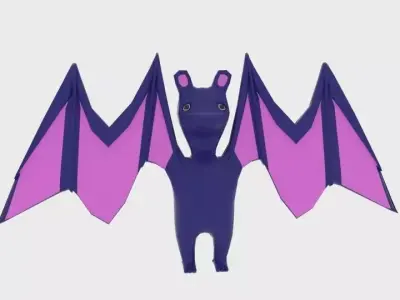  Character Toon Bat  Low-poly 3D model
