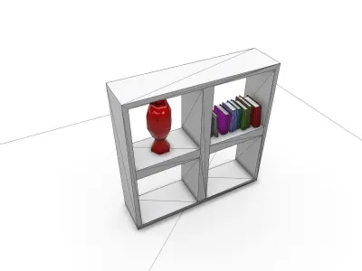 Decorated Shelve Small SHC Quick Office LM Low-poly 3D model