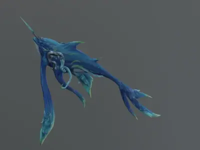 Blue Dolphin Fantasy Low Poly Low-poly 3D model