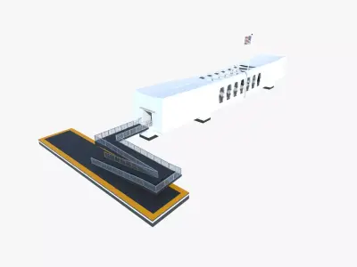 Pearl Harbor National Memorial Low-poly 3D model