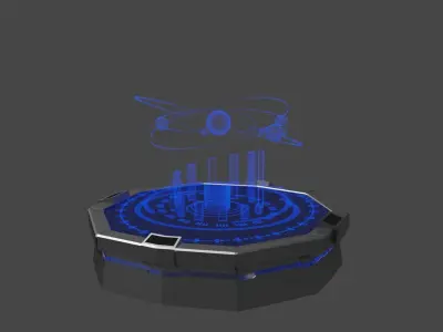 Sci-Fi Hologram Table Free low-poly 3D model