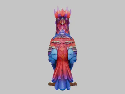 Colorful Macaw Parrot 3D Model Low-poly 3D model