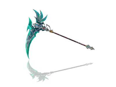 Elven Scythe Low-poly 3D model