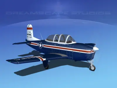 Beechcraft T-34 Mentor V18 USMC 3D model