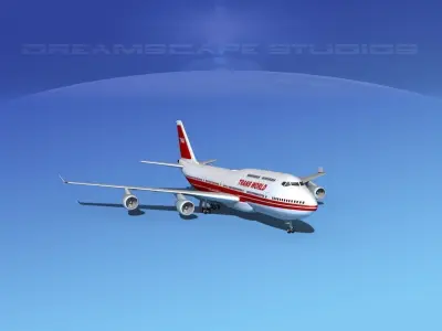 Boeing 747-400 TWA 1 3D model