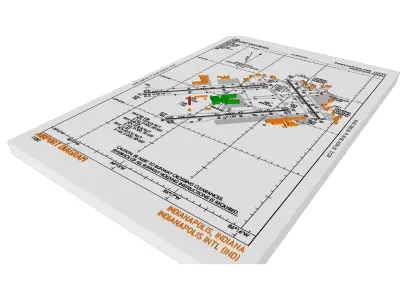 Airport Diagram Indianapolis International Airport Free 3D model