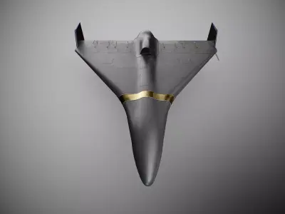 Iranian military Kamikaze drone Shahed-238 with jet engine  Low-poly 3D model