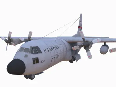 Military C-130 Low-poly 3D model