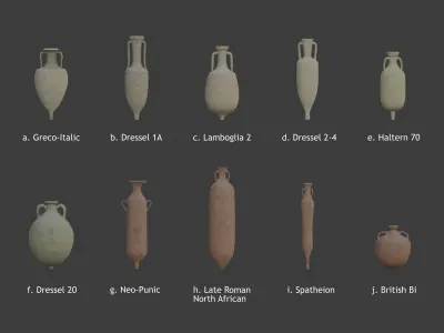 Ancient roman amphorae Low-poly 3D model