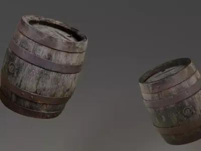 Old barrel free Free low-poly 3D model