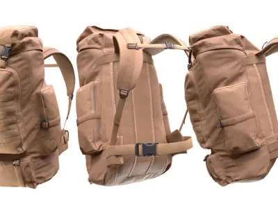 Hiking Backpack 75 - All MH Bodies and UE5 Skeletons - Rigged Low-poly 3D model