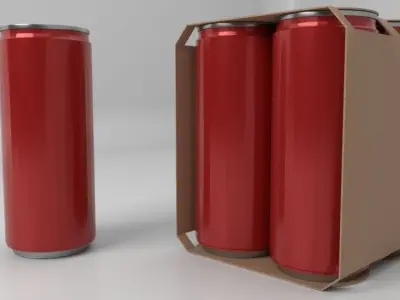 Beverage Branding Package No12 4Pack Low-poly 3D model