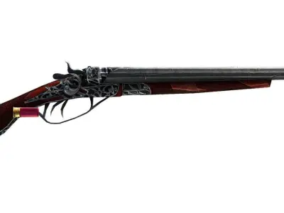 Double Barrel Shotgun 2 Low-poly 3D model