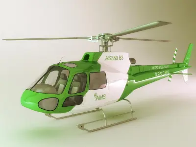 Helicopter - AS350 B3 3D model
