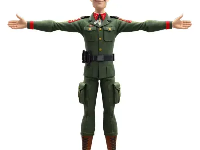 Charismatic Soldier Character model pack Low-poly 3D model