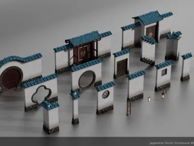 JA Kit 00 Outer Enclosure Wall A Low-poly 3D model