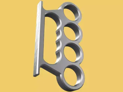 KNUCKLE DUSTER SELF DEFENSE BRASS KNUCKLES FIST LOAD GRIP HAND 3D model