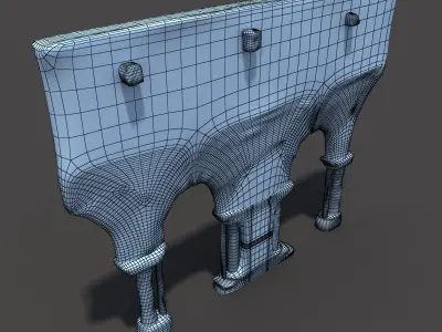 English Castle Ruin 4 Low-poly 3D model