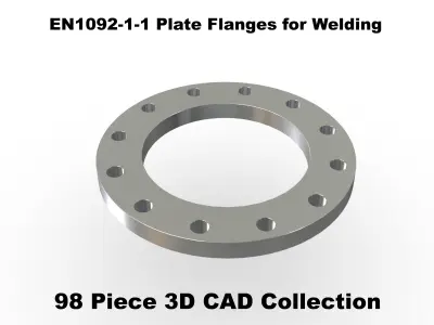 EN1092-1 Type 1 Plate Flanges for Welding 3D model