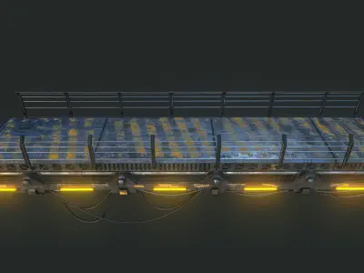 MODULAR SCIFI BRIDGE Low-poly 3D model