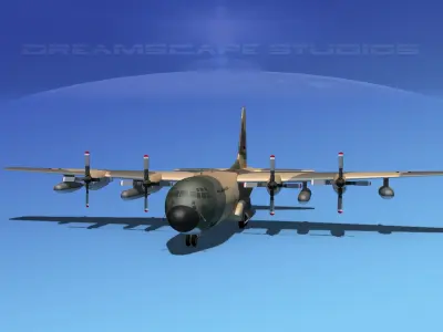 Lockheed C-130 Hercules Royal Jordanian 3D model
