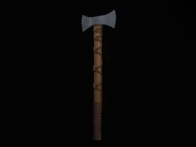 Short War Axe 02 Low-poly 3D model