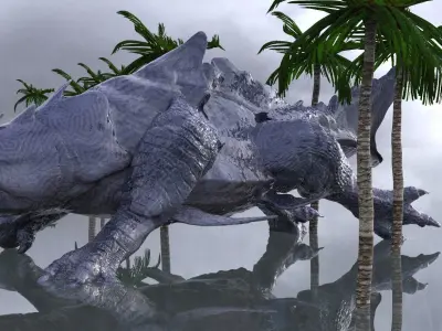 Megalodon Dragon Hybrid with UVs and texture 3D model