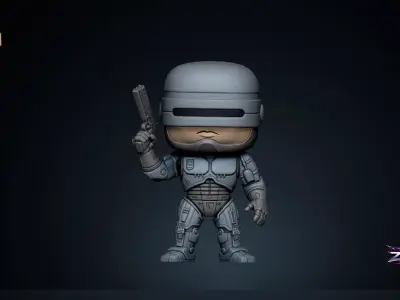 RoboCop STL Funko Style Cyborg Figure 3D Printable Model 3D print model