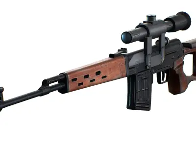 USSR Dragunov Sniper Rifle - SVD Low-poly 3D model