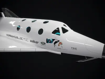Virgin galactic spaceship Low-poly 3D model