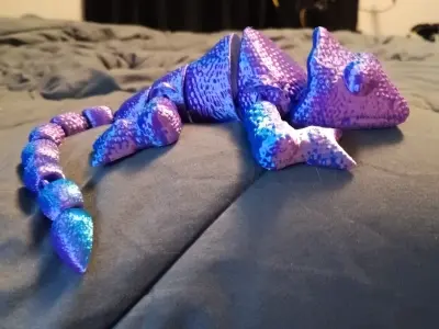 Chameleon - flexi fidget toy - print in place 3D print model