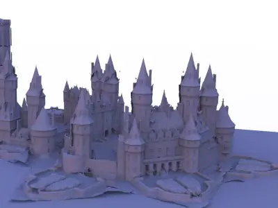 Huge mansion fortress 3D model