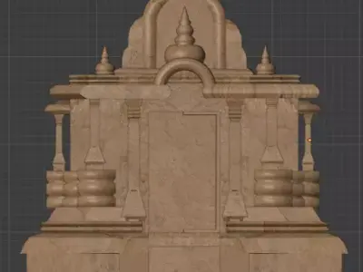  Indian Temple 3D model Low-poly 3D model