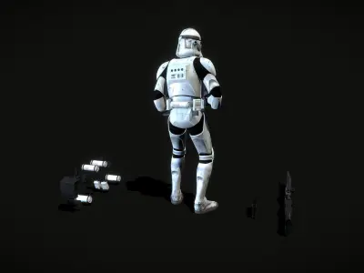 Clone Trooper Phase 2 Standard trooper Low-poly 3D model