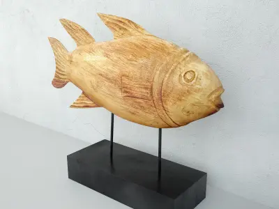 Wooden Fish Sculpture 2 3D model