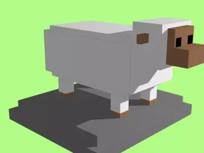 VOXEL SHEEP - MODEL 11 Low-poly 3D model