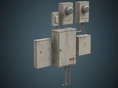 Utility Box 2B Low-poly 3D model